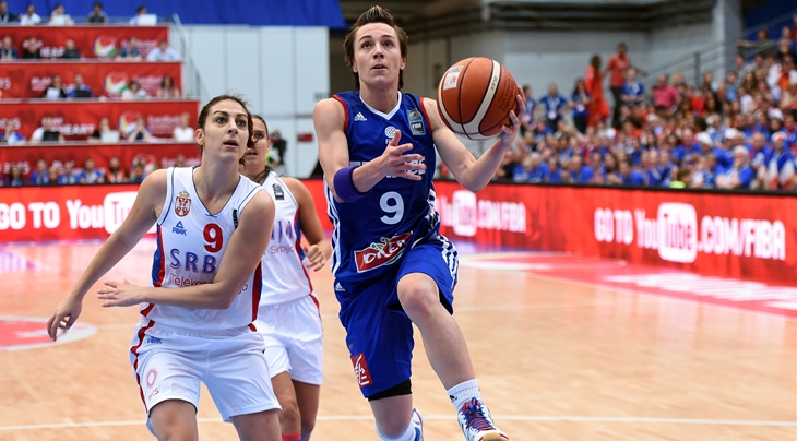 Serbia vs France; 9 Céline DUMERC (France)
