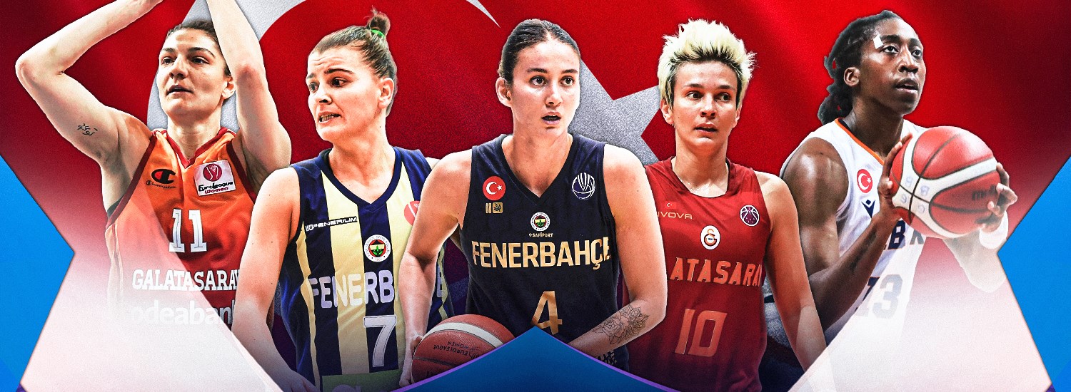 Which Turkish players top the EuroLeague Women charts?