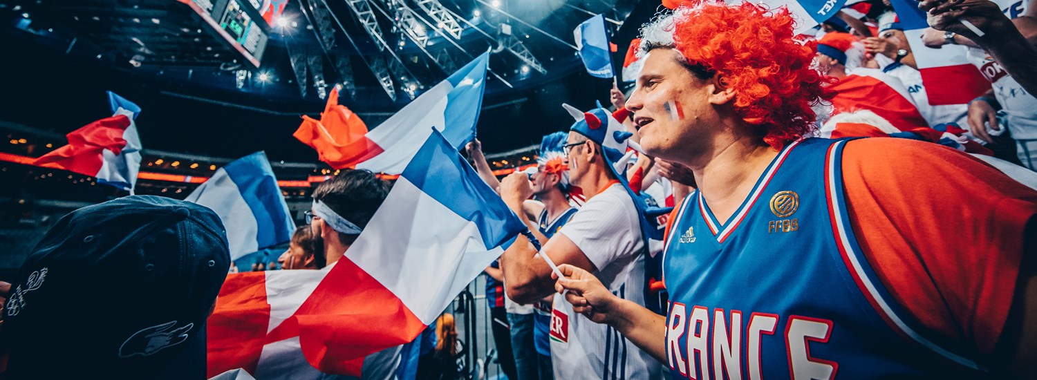 The fans of France in action during the game