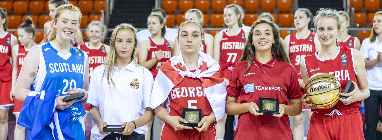 The All-Star Five: Sophie Loughran (Scotland); Hemance Marti (Monaco); Nino Gadelia (Georgia); Sasha Lecuyer (Malta)