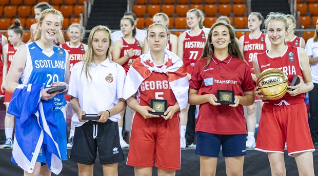 The All-Star Five: Sophie Loughran (Scotland); Hemance Marti (Monaco); Nino Gadelia (Georgia); Sasha Lecuyer (Malta)