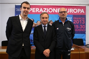Simone Pianigiani&#44; Giovanni Petrucci and Roberto Ricchini (left to right) 