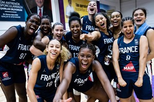 Team France celebrate after the game
