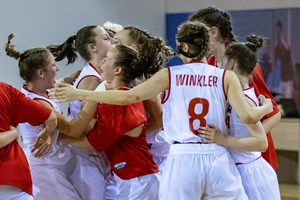 Austrian team celebrating the qualification in the final of the competition