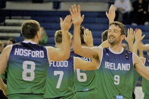 9 Eoin Quigley (IRL), 6 Lorcan Murphy (IRL), 7 Sean Flood (IRL), 8 Kyle Hosford (IRL), Cyprus v Ireland, 2023 FIBA EuroBasket 2025 Pre-Qualifiers
