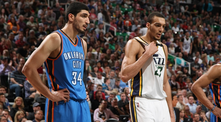 Enes Kanter (TUR) and Rudy Gobert (FRA)