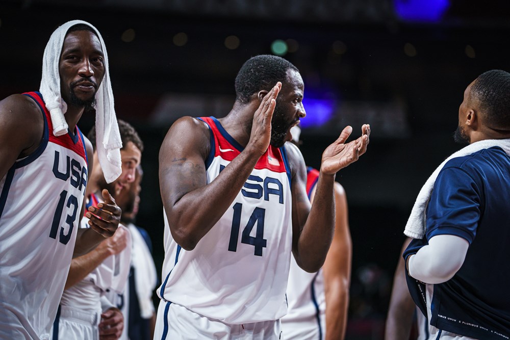 USA Basketball Men's National Team players Draymond Green, right