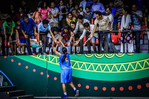 6 Raspreet Sidhu (IND), 14 Shireen Limaye (IND) - Lebanon v India, 2017 FIBA Women's Asia Cup Division B