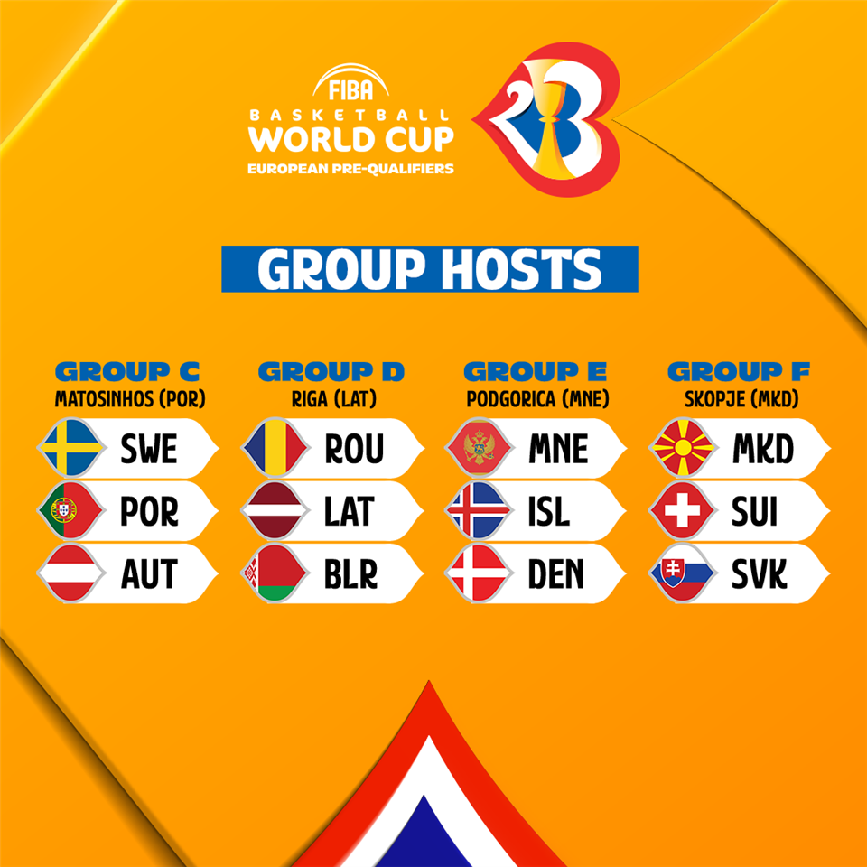Hosts announced for FIBA Basketball World Cup 2023 European Pre-Qualifiers Second Round - FIBA Basketball World Cup 2023 European Pre-Qualifiers 2021 