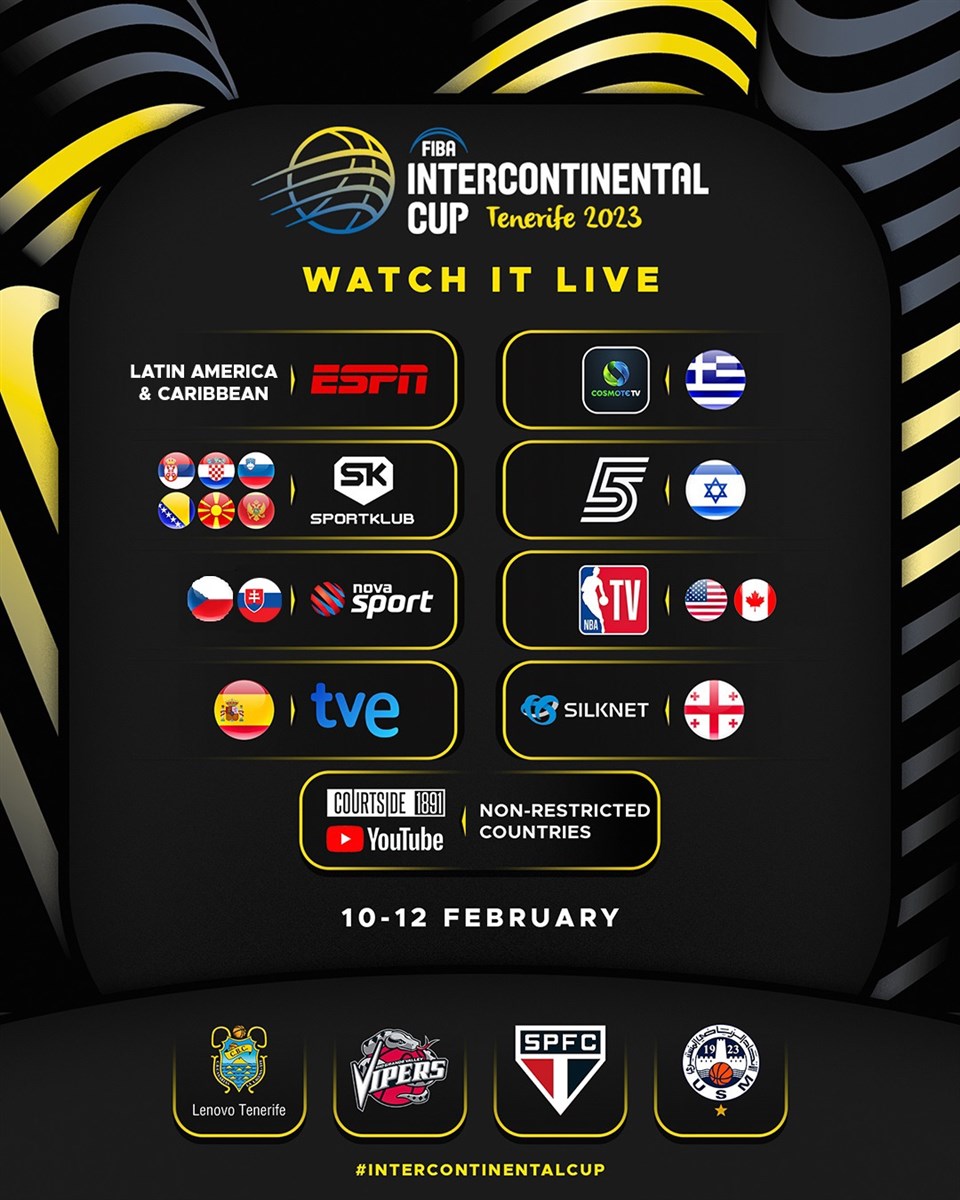 Where to watch the FIBA Intercontinental Cup 2023 games? - FIBA Intercontinental Cup 2023
