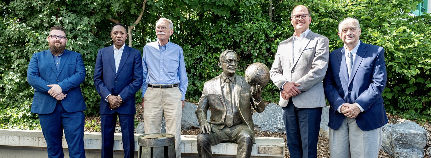 Unveiling of Naismith Statue at FIBA Headquarters